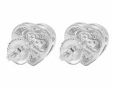 1.4ct Round Cut VVS1D Diamond Double Heart Stud Earrings 14k White Gold Finish