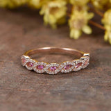 2ct Round Pink Sapphire Infinity Twisted Half Eternity Band 14k Rose Gold Finish