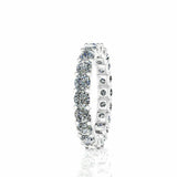 2.4ct Round Cut Diamond Wedding Band Stackable Full Eternity 14k White Gold Over