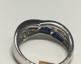 3ct Wedding Ring Band Baguette Cut Sapphire Twist Split Shank 14k WhiteGold Over