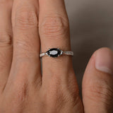 0.8ct Oval Black Diamond Engagement Ring 14k WhiteGold Over Diamond Accent Women