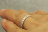 3Ct Round Cut DVVS1 Diamond Milgrain Vintage Wedding Band 14K White Gold Finish