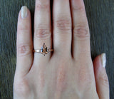 0.8ct Pear Cut Peach Morganite Engagement Ring 14k Rose Gold Finish Solitaire