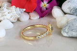 1ct Round Diamond Engagement Ring Flower Solitaire Accent 14k Yellow Gold Finish