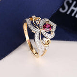 3ct Pear Cut Pink Ruby Engagement Ring 14k Yellow Gold Finish Queen Crown Bridal