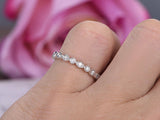 0.5ct Round Cut Diamond Vintage Infinity Wedding Band 14k White Gold Finish New