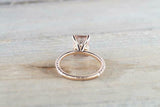 1.5ct Emerald Cut Peach Morganite Engagement Ring 14k Rose Gold Finish Solitaire