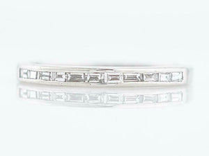 0.33ct Baguette Cut Diamond Channel Set Half Eternity Band 14k White Gold Finish