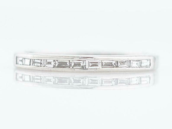 0.33ct Baguette Cut Diamond Channel Set Half Eternity Band 14k White Gold Finish