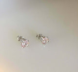 2.4ct Round Cut Morganite Classic Solitaire Stud Earrings 14k White Gold Finish