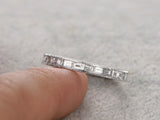 2ct Baguette Cut Diamond Wedding Band Channel Set Eternity 14k White Gold Finish