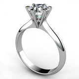 1ct Round Cut VVS1D Diamond 6 Claw Prongs Engagement Ring 14k White Gold Finish