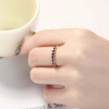 2ct Round Blue Sapphire Bezel Set Half Eternity Wedding Band 14k YellowGold Over