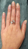 1.6ct Engagement Ring Oval Cut Peach Morganite Leaf Solitaire 14k WhiteGold Over