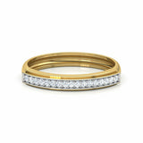 1ct Wedding Ring Band Round Cut Diamond Half Eternity 14k Yellow Gold Finish