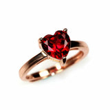 1ct Heart Cut Pink Ruby Engagement Ring Solitaire Women 14k White Gold Finish