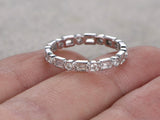 1.5ct Baguette Cut Diamond Wedding Band Stackable Eternity 14k White Gold Finish