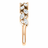 0.5ct Marquise Cut Diamond Solitaire Anniversary Band Ring 14k Rose Gold Finish