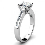 1ct Princess Cut Diamond Stylish Solitaire Engagement Ring 14k White Gold Finish