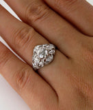 3Ct Round Diamond Vintage Art Deco Filigree Engagement Ring 14K White Gold Over