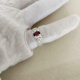 1.2ct Engagement Ring Oval Cut Pink Ruby Filigree 14k White Gold Finish