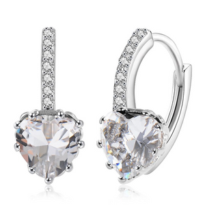 2.3Ct Heart Cut Diamond Party Gatsby Drop Earrings Women 14K White Gold Finish