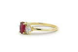 0.85ct Oval Cut Pink Ruby Diamond Petite Minimalist Ring 14k Yellow Gold Finish