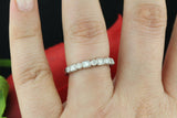 Vintage Bezel Set Wedding Ring Band 0.3ct Princess Diamond 14k White Gold Finish