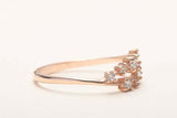 Floral Cluster Open Engagement Ring 1.5ct Round Cut Diamond 14k Rose Gold Finish