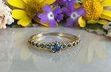 1.2ct Round Cut London Blue Topaz Solitaire with Accent Ring 14k YellowGold Over