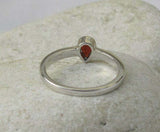 0.5ct Pear Cut Red Garnet Engagement Ring Bezel Set Solitaire 14k WhiteGold Over