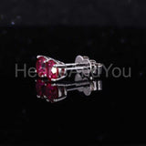 0.7ct Round Cut Simulated Pink Ruby Solitaire Stud Earrings 14k WhiteGold Plated