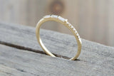 Minimalist Wedding Ring Band 1ct Baguette Cut Diamond 14k Yellow Gold Finish