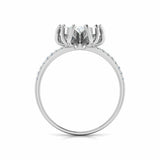 2Ct Pear Cut Diamond Floral Nature Inspired Engagement Ring 14K White Gold Over