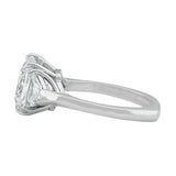 4Ct Cushion Cut Diamond Trillion Accents Three Stone Ring 14k White Gold Finish