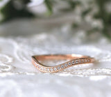 Half Eternity Wedding Ring Band 0.25ct Round Cut Diamond 14k Rose Gold Finish