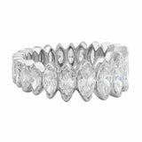 6Ct Graduated Marquise Cut Diamond Eternity Wedding Band 14K White Gold Finish