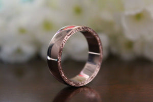 Wide Engagement Wedding Promise Anniversary Vintage Ring 14k Rose Gold Finish