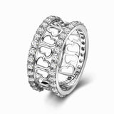 2Ct Round Cut Diamond Mesh Hearts Half Eternity Wedding Band 14K White Gold Over