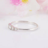 1ct Round Cut Diamond Engagement Ring Five Stone Minimalist 14k WhiteGold Finish