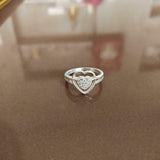 1ct Engagement Ring Round Cut Diamond Heart Split Shank 14k White Gold Finish