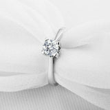 1ct Round Cut Diamond Engagement Ring 4 Prong Solitaire 14k White Gold Finish