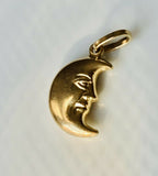 Crescent Moon Pendant 14k Yellow Gold Finish NO CHAIN