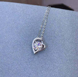 2ct Round Cut Diamond Heart Shape Design Pendant with Chain 14k White Gold Over