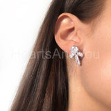 2ct Marquise Simulated Diamond Ear Climber Stud Earrings 14k White Gold Plated