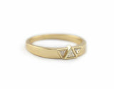 1ct Trillion Cut Diamond Wedding Band 14k Yellow Gold Finish Triangular Trilogy