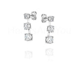 2ct Round Cut Moissanite Anniversary Drop Dangle Earrings 14k White Gold Plated