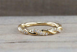 2ct Round Cut Diamond Wedding Band Twisted Rope Infinity 14k Yellow Gold Finish