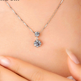 1ct Round Cut Diamond Pendant Solitaire for Women 14k White Gold Finish NO CHAIN