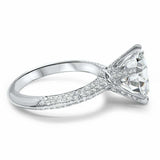 2.3ct Round Brilliant Cut Diamond Solitaire Ring with Accent 14k White Gold Over